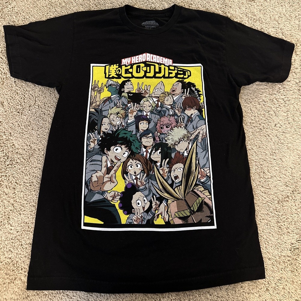 My Hero Academia T-Shirt Mens Medium Black Class 1-A All Might Anime Graphic Tee